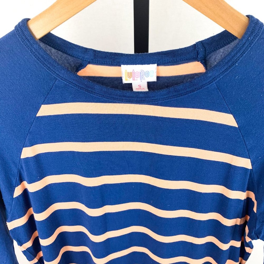 Lularoe Pink and Blue Striped Randy Shirt - Picture 3 of 3